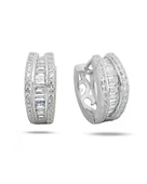 Pırlanta Model Baget Zirkon Halka Kadın Gümüş Küpe 16 MM thumbnail 1