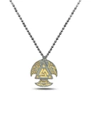 Antik Germen Valknut Erkek Gümüş Kolye - 1