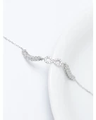 Sonsuzluk Model Su Yolu Pırlanta Işıltılı Kadın Gümüş Bileklik thumbnail 3