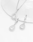 Dia Serisi Lusso Su Damlası Model Kadın Kolye Küpe Seti - 2