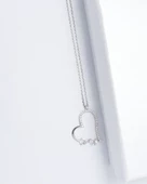 Diamond Model Special Baget Kalp Kadın Gümüş Kolye thumbnail 3