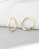 18k Serie Oro Sade Halka Kadın Gümüş Küpe 20 MM thumbnail 2