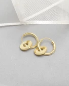 18k Serie Oro Sallantılı Halka Kadın Gümüş Küpe 14 MM - 2