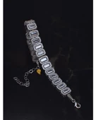 Baget Pırlanta Işıltılı Su Yolu İthal Kadın Gümüş Bileklik thumbnail 3