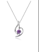 Gümüş Zirkon Taşlı Melek Kalbi Kadın Kalp Kolye thumbnail 4