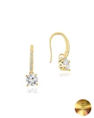 18k Serie Oro Zirkon Taşlı Çengel Asma Gümüş Küpe thumbnail 1