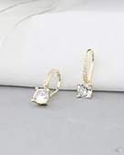 18k Serie Oro Zirkon Taşlı Çengel Asma Gümüş Küpe thumbnail 2