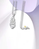 Diamond Serisi Halka Tektaş Aşk Gümüş Kadın Kolye thumbnail 2