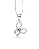 Safir Taşlı Işıltılı Kelebek Diamond Butterfly Kadın Gümüş Kolye thumbnail 1