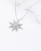 Diamond Seri Özel Tasarım Kar Tanesi Snowflake Kadın Gümüş Kolye thumbnail 3