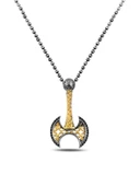 Viking Altın Savaş Baltası Erkek Gümüş Kolye - 1