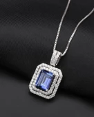 Safir Full Taş Baget Attractive Kadın Kolye Küpe Seti - 3