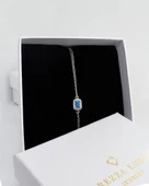 Aquamarin Taşlı Baget Diamond Classical Kadın Gümüş Bileklik - 4