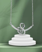 Diamond Serisi Zirkon Taşlı Kuğu Model Güzellik Gümüş Kadın Kolye thumbnail 3