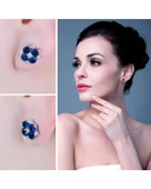 Safir Taşlı Elegant Stylish Night Kadın Gümüş Küpe thumbnail 3