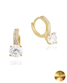 18k Serie Oro Zirkon Taşı Halka Kadın Gümüş Küpe Stylish Night 7 MM - 1