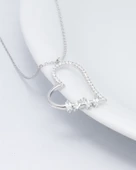 Diamond Model Special Baget Kalp Kadın Gümüş Kolye thumbnail 2