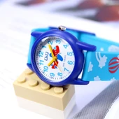 Q&Q VR99J018Y Mavi Uçak Gökyüzü Balon Desenli Su Geçirmez Erkek Çocuk Kol Saati - 4