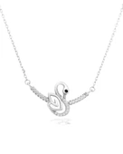 Diamond Serisi Zirkon Taşlı Kuğu Model Güzellik Gümüş Kadın Kolye thumbnail 1