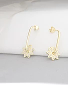 18k Serie Oro Sallantılı Çiçek Night Kadın Gümüş Küpe thumbnail 2