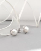 Dia Serisi İncili Kadın Gümüş Küpe 6 MM thumbnail 3