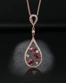 Rubalit Turmalin Rose Gold Histryum Kadın Gümüş Kolye thumbnail 2