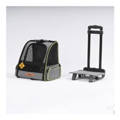 Brave Paws Tekerlekli Plastik Fileli Kedi ve Köpek Taşıma Çantası Çekçek Mekanizmalı Yıkanabilir (GRİ) - 4