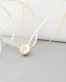 18k Serie Oro Tektaş Kadın Gümüş Kolye thumbnail 2