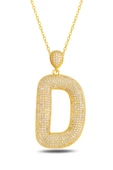 18k Serie Oro D Harfi Kadın Gümüş Kolye thumbnail 1