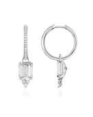 Pırlanta Zirkon Sallantılı Yarımtur Halka Kadın Gümüş Küpe 17 MM thumbnail 1