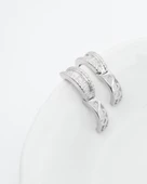 Pırlanta Model Baget Zirkon Halka Kadın Gümüş Küpe 16 MM thumbnail 3