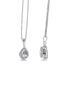 Işıltılı Zirkon Taşlı Damla Kadın Gümüş Kolye thumbnail 3