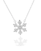 Diamond Seri Işıltılı Kar Tanesi Snowflake Kadın Gümüş Kolye thumbnail 1