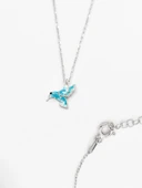 925 Ayar Turkuaz Mineli Minimal Kuş Model Kadın Kolye thumbnail 2