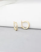 18k Serie Oro Şans Halka Minimal Gümüş Küpe 13 MM thumbnail 3