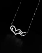 Diamond Serisi Minik Kalbim Tektaş Işıltılı Gümüş Kadın Kolye thumbnail 2