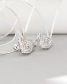 Diamond Business Üçgen Form Işıltılı Kadın Gümüş Küpe thumbnail 4