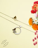 Dia Serisi Işıltılı Yüreğime Konan Sevgi Kelebeği Gümüş Kolye thumbnail 3