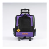 Brave Paws Tekerlekli Plastik Fileli Kedi ve Köpek Taşıma Çantası Çekçek Mekanizmalı Yıkanabilir Mor - 2