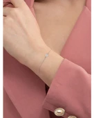 Luck Serisi Swarovski Taşlı Minimal Yonca Kadın Gümüş Bileklik thumbnail 2