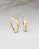 18k Serie Oro Şans Halka Minimal Gümüş Küpe 13 MM thumbnail 2