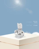 Pırlanta Model Baget Zirkon Halka Kadın Gümüş Küpe 16 MM thumbnail 2