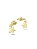 Sıralı Yıldızlar Gümüş Küpe Altın Kaplama thumbnail 1