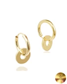 18k Serie Oro Sallantılı Halka Kadın Gümüş Küpe 14 MM - 1