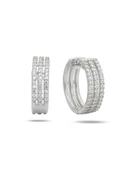 Diamond Model 3 Sıra Yarımtur Halka Kadın Gümüş Küpe 16 MM thumbnail 1