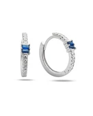 Safir Diamond Stylish Night Halka Yarımtur Kadın Gümüş Küpe 18 MM thumbnail 1