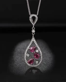 Rubalit Turmalin Işıltılı Histryum Kadın Gümüş Kolye thumbnail 2