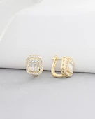 18k Serie Oro Baget J Model Kadın Gümüş Küpe thumbnail 2