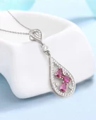 Rubalit Turmalin Işıltılı Histryum Kadın Gümüş Kolye thumbnail 3