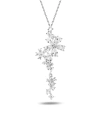 Işıltılı Pırlanta Model Çiçek Demeti Kadın Gümüş Kolye thumbnail 1